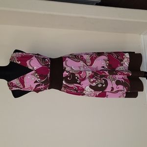 💕Rabbit Rabbit Rabbit Pink/Brown Paisley Dress - Size 12💕